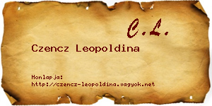 Czencz Leopoldina névjegykártya